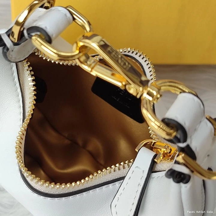 Cheap Hobo Fendigraphy Fendi Leather Bag Calf Nano In White 0718